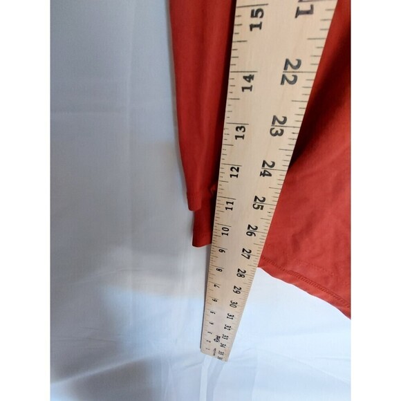 Eileen fisher long sleeve tunic asymmetrical top flowy orange size large - Picture 2 of 10